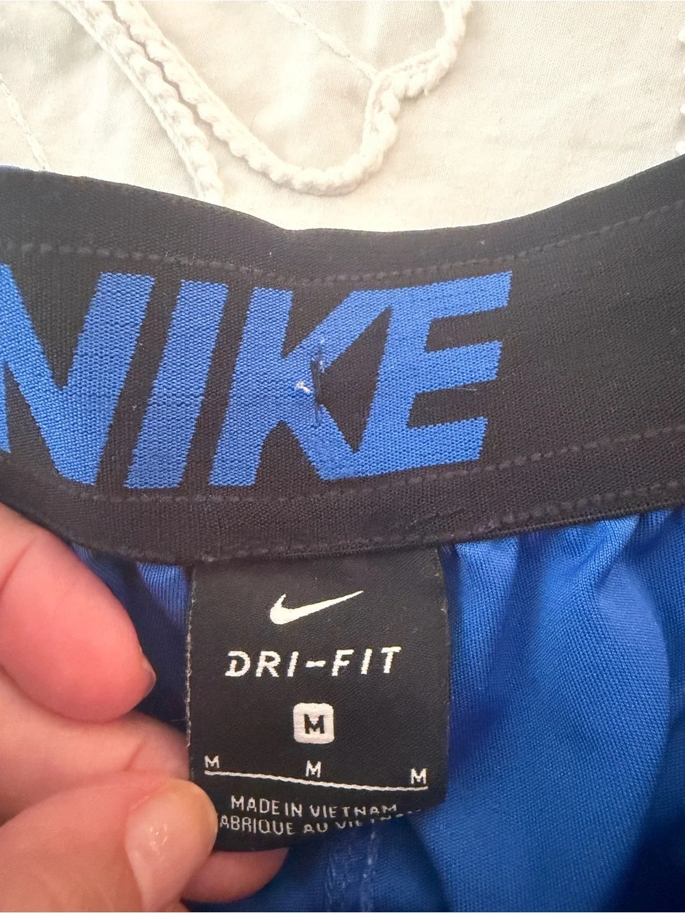 Nike Royal Blue Men's Athletic Shorts with Black Swoosh
